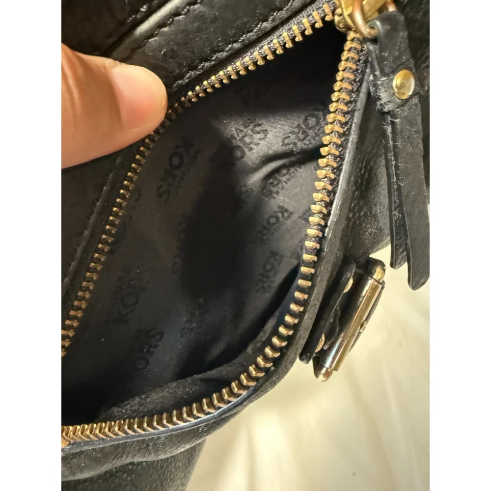 Michael Kors Fulton Black Leather Hobo Shoulder Bag